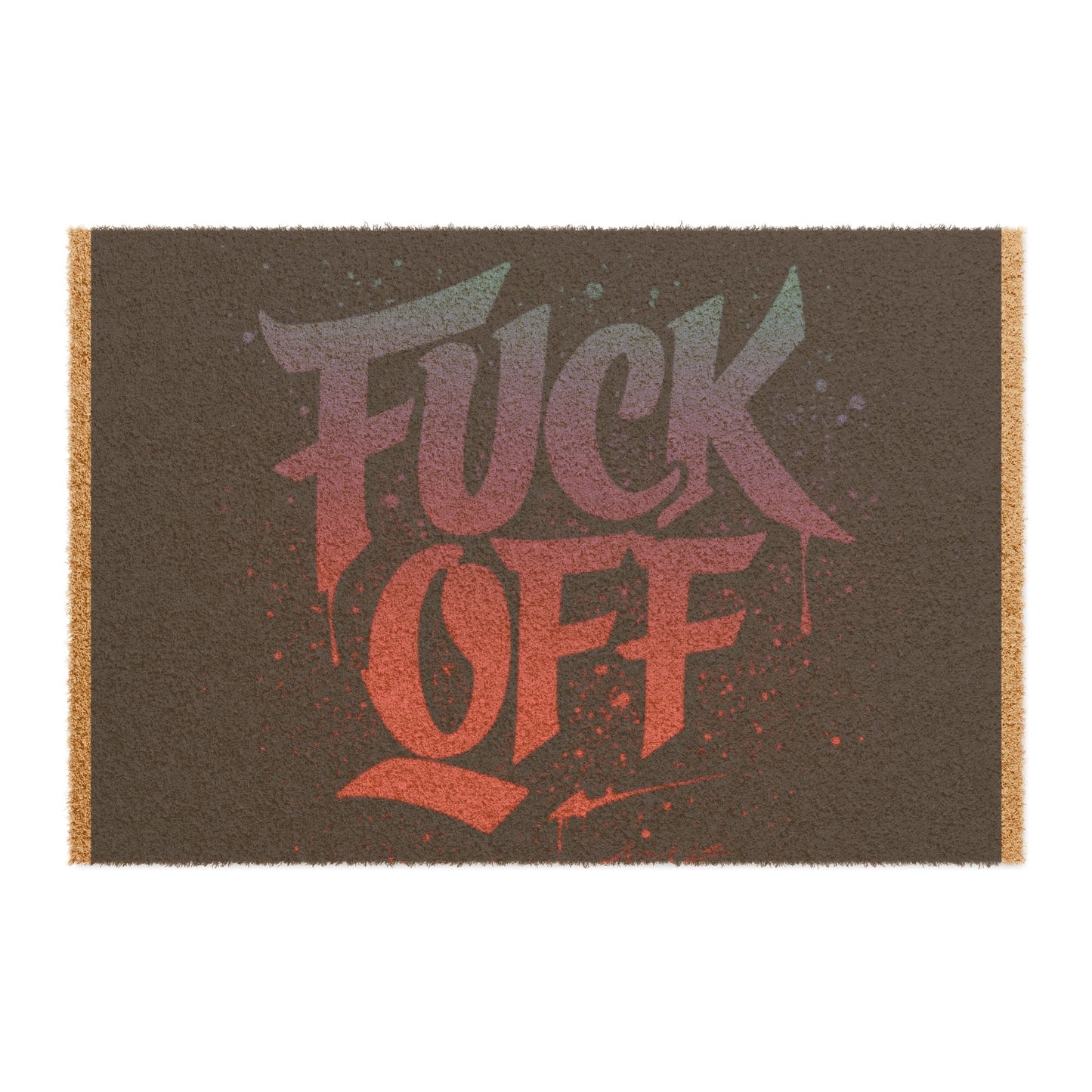 Edgy Welcome Doormat - 'F*CK OFF' Graffiti Design for Trendy Home Entryway