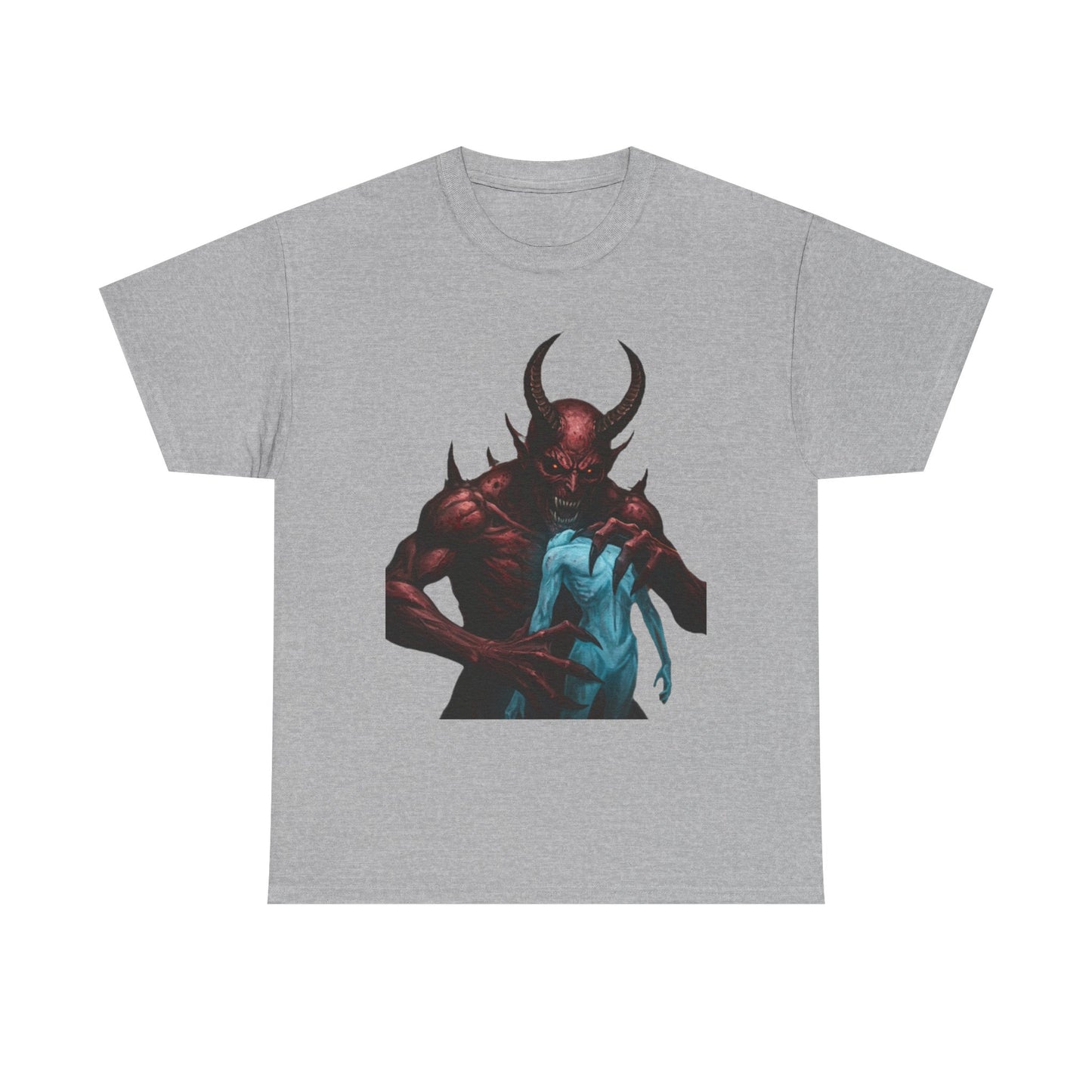 Unisex Heavy Cotton Tee - Devil Embrace Graphic Shirt