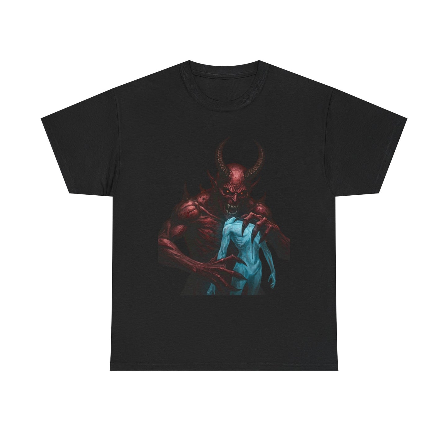 Unisex Heavy Cotton Tee - Devil Embrace Graphic Shirt