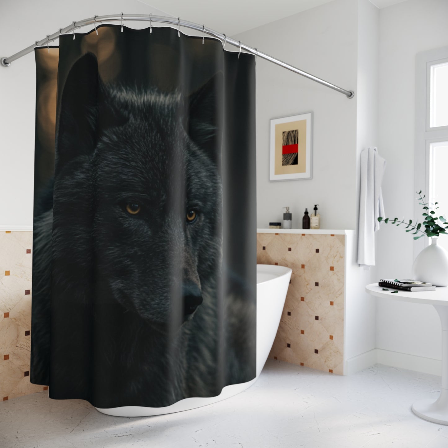 Majestic Wolf Shower Curtain - Nature-Inspired Bathroom Decor