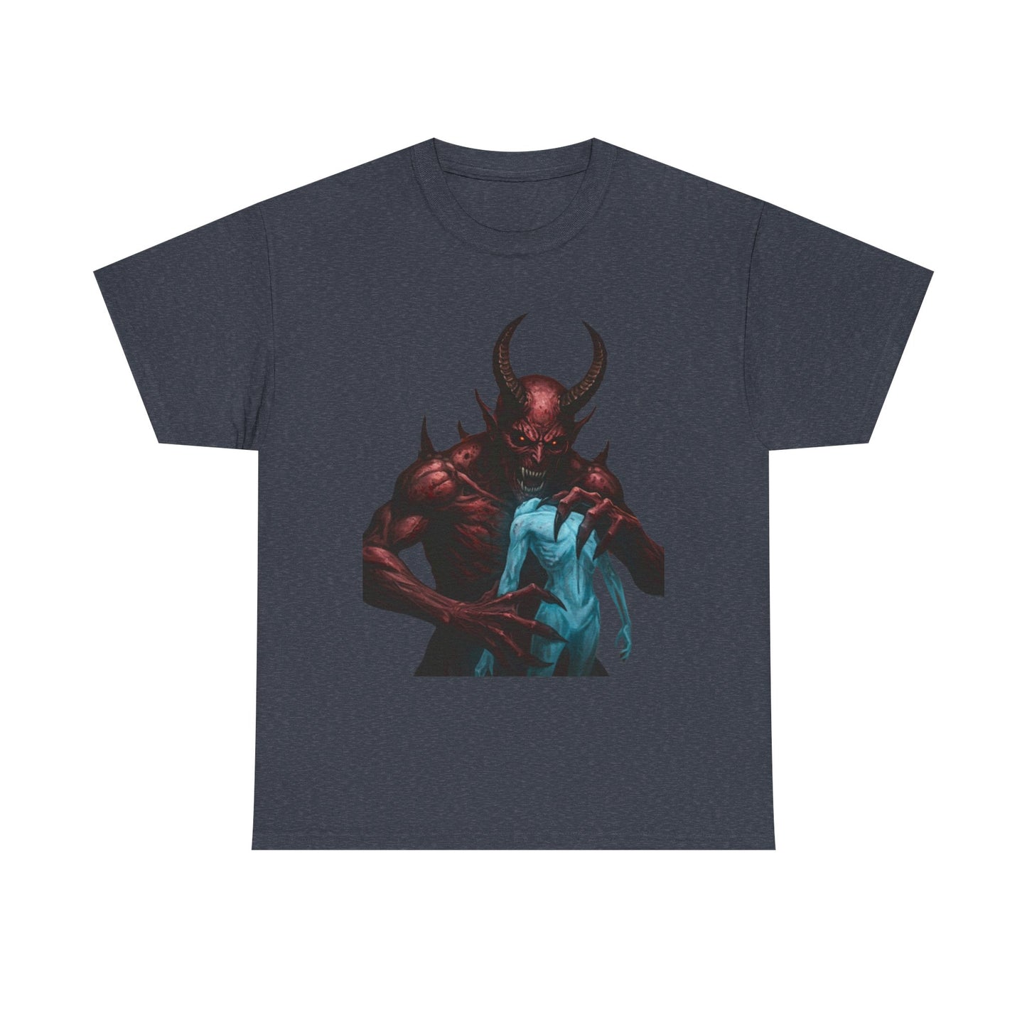 Unisex Heavy Cotton Tee - Devil Embrace Graphic Shirt
