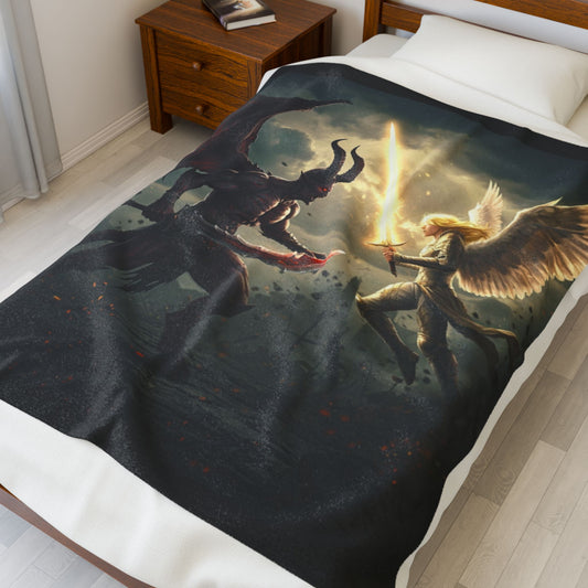 Fantasy Battle Velveteen Plush Blanket - Cozy Throw for Game Lovers
