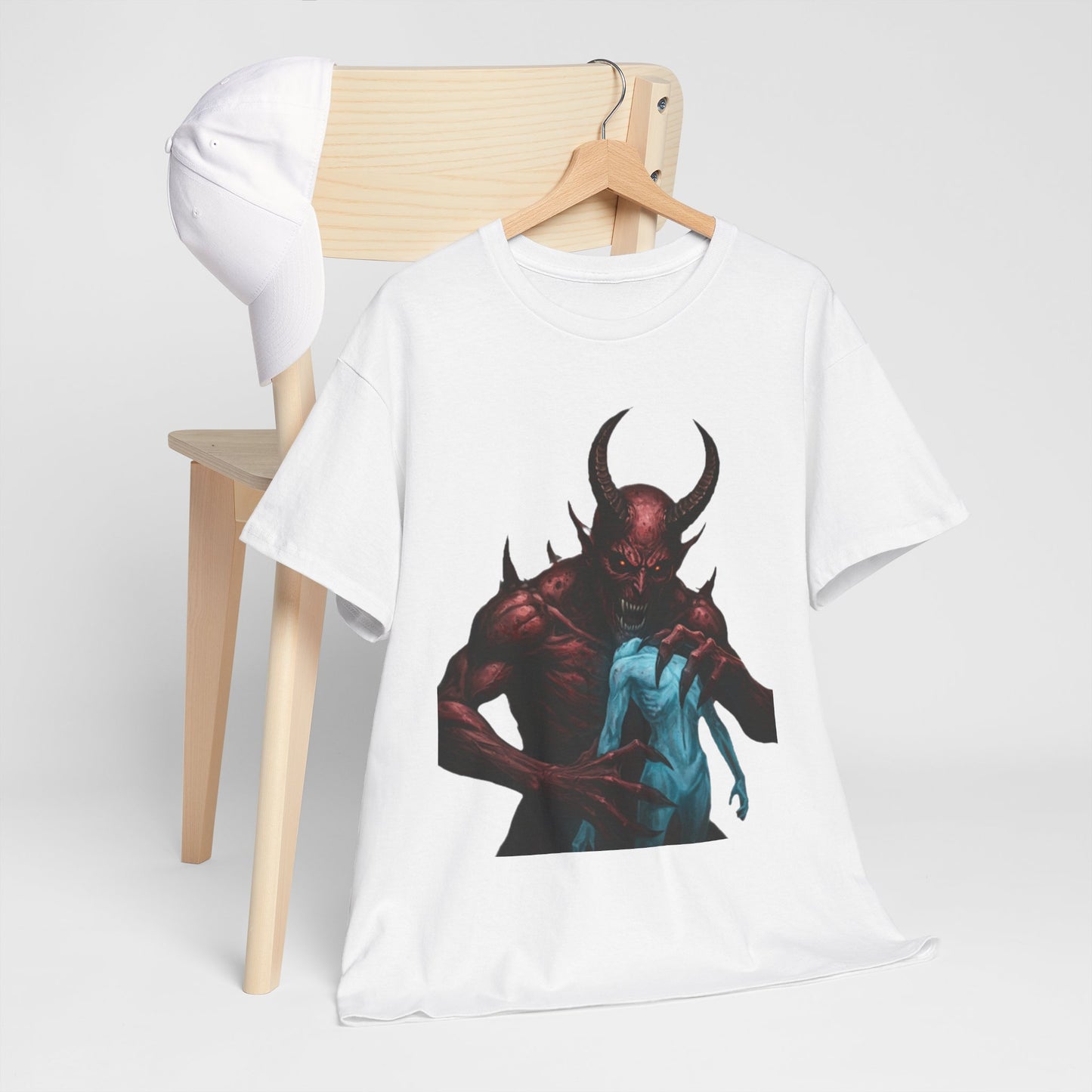 Unisex Heavy Cotton Tee - Devil Embrace Graphic Shirt