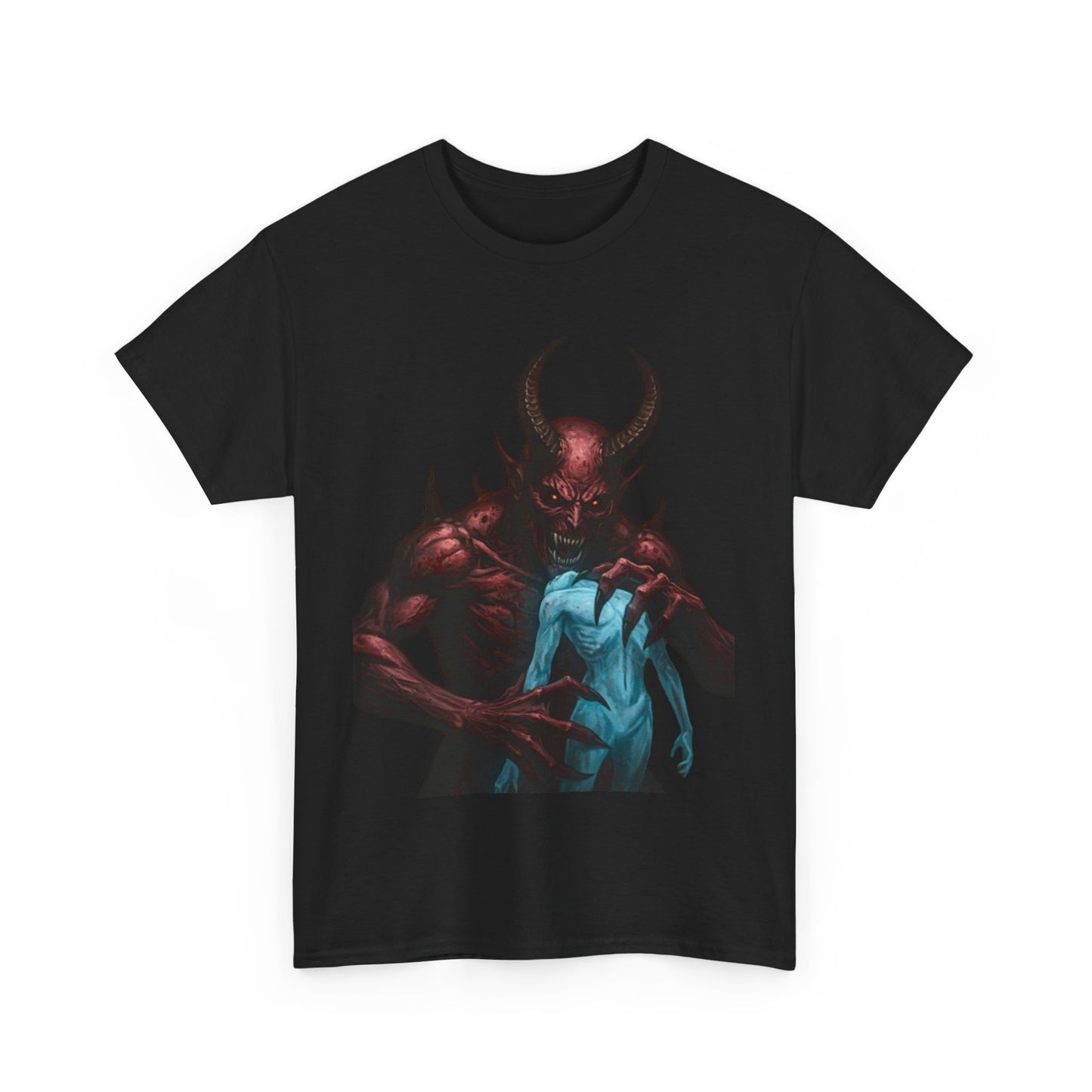 Unisex Heavy Cotton Tee - Devil Embrace Graphic Shirt