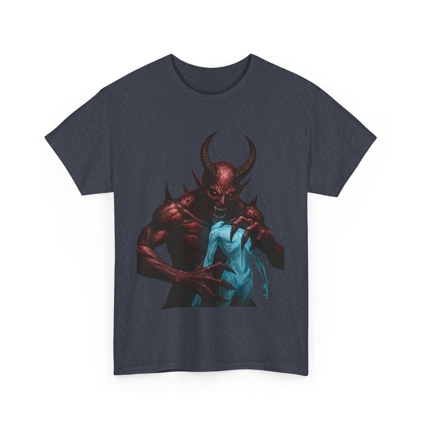 Unisex Heavy Cotton Tee - Devil Embrace Graphic Shirt