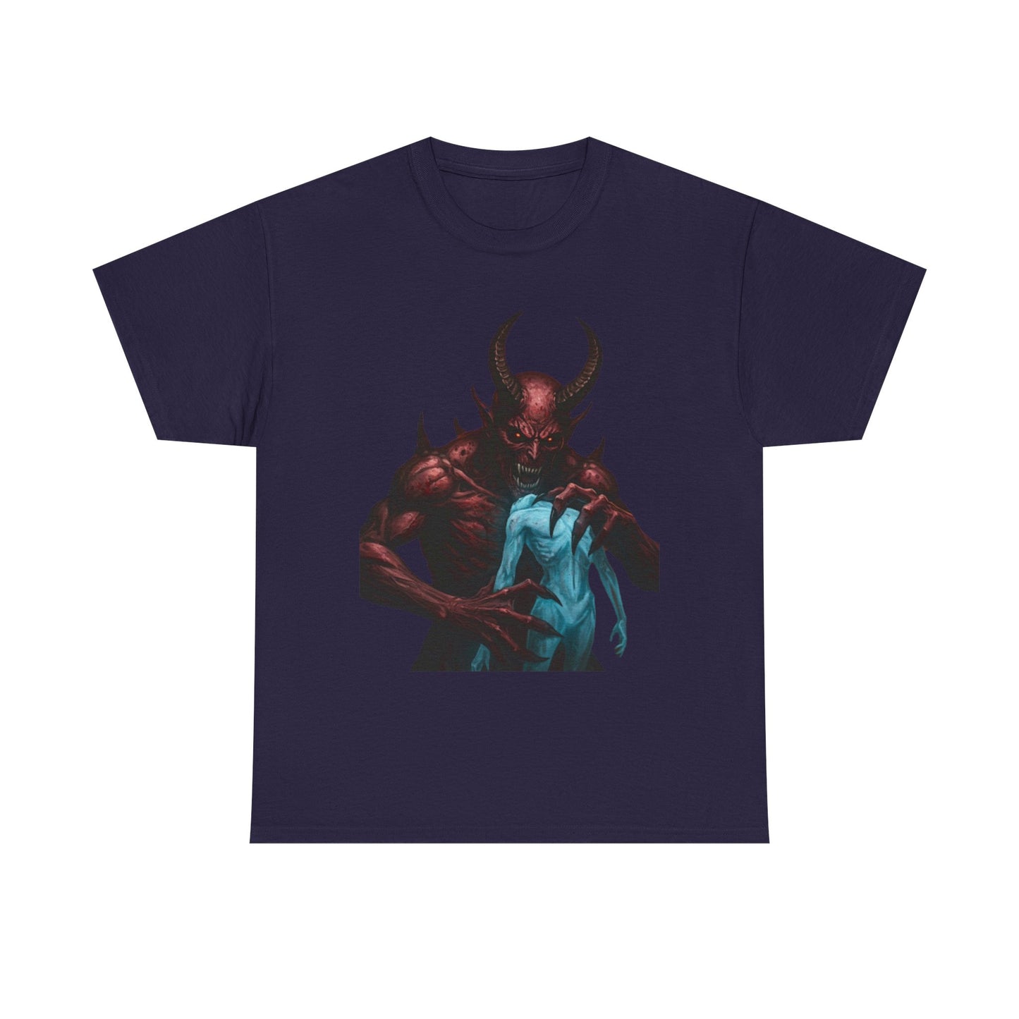 Unisex Heavy Cotton Tee - Devil Embrace Graphic Shirt