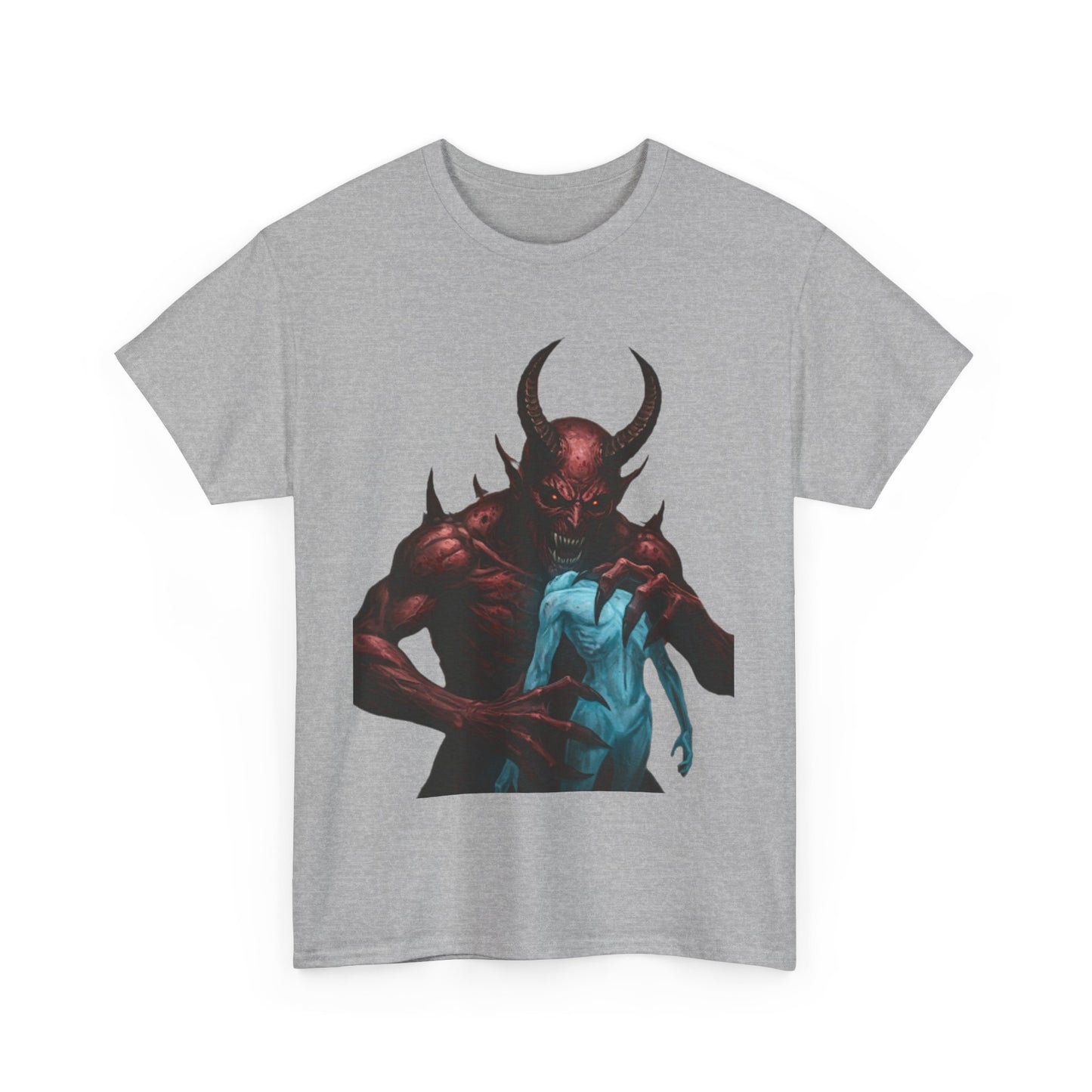 Unisex Heavy Cotton Tee - Devil Embrace Graphic Shirt